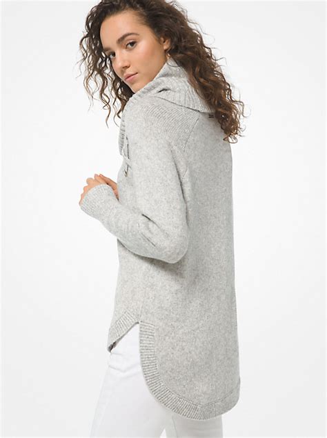 Grommeted Cotton Blend Sweater 